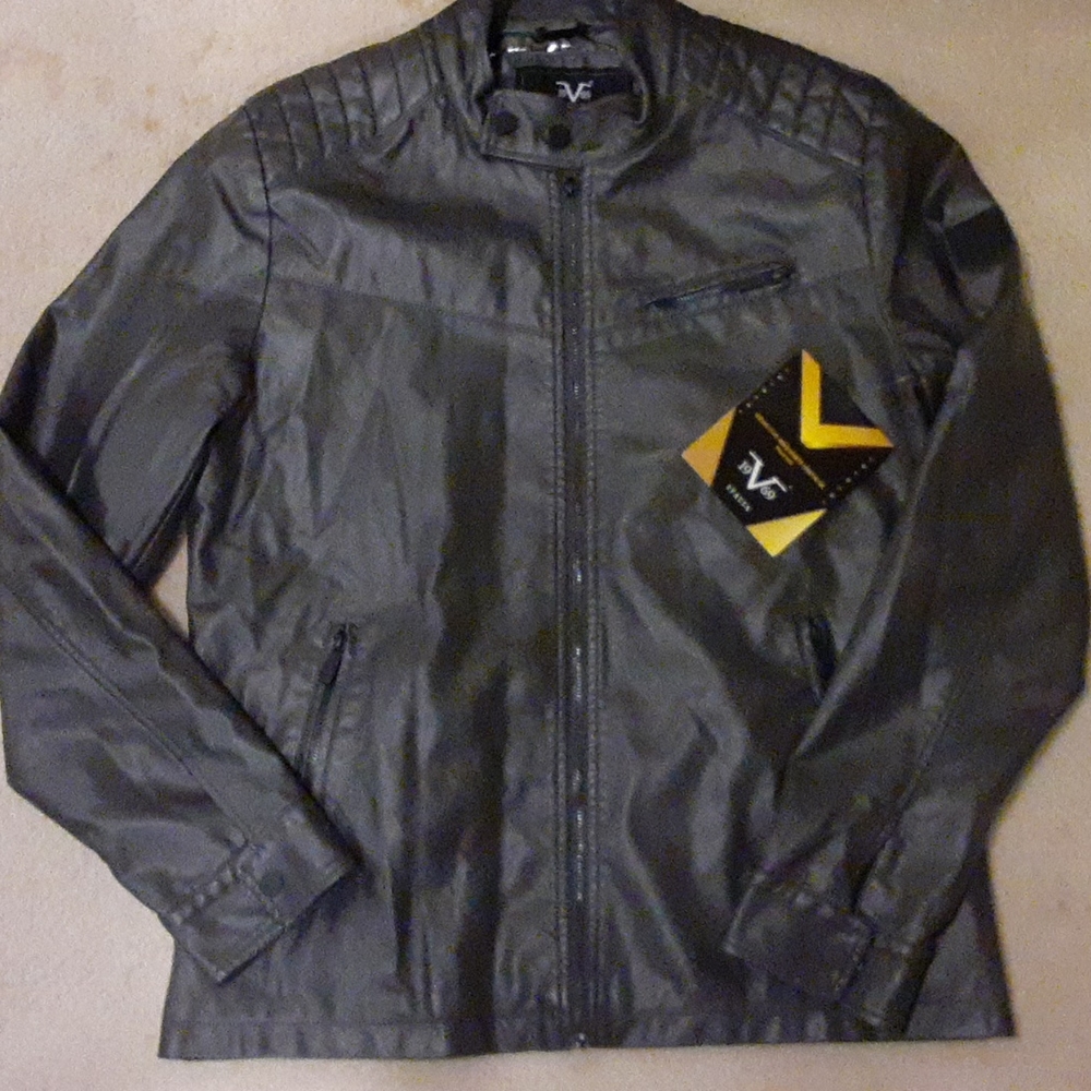 Mens L Versace leather jacket